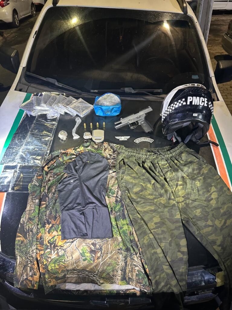 Pistola .40, drogas e balaclava: fuga frustrada em Caucaia